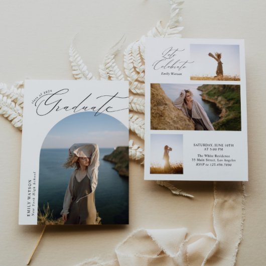 Moderne minimalistische Classic Arch Photo Afstude Kaart