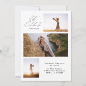 Moderne minimalistische Classic Full Photo Afstude Kaart (Achterkant)