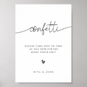 Moderne minimalistische Confetti Verstuur trouwbor Poster (Voorkant)