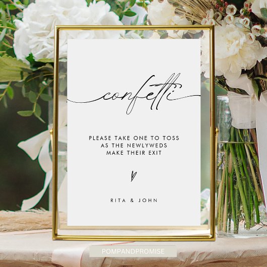 Moderne minimalistische Confetti Verstuur trouwbor Poster