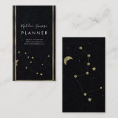 Moderne minimalistische constellatie Gold Verticaa Visitekaartje (Voorkant / Achterkant)