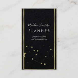 Moderne Minimalistische Constellatie Goud Verticaa Visitekaartje