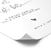 Moderne minimalistische Cookie Tafel Trouwbord Poster (Hoek)