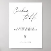 Moderne minimalistische Cookie Tafel Trouwbord Poster (Voorkant)