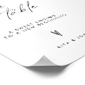 Moderne minimalistische Cookie Tafel Trouwbord Poster (Hoek)