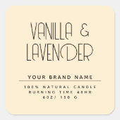 Moderne minimalistische cosmetica kaars verpakking vierkante sticker (Voorkant)