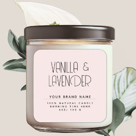 Moderne minimalistische cosmetica kaars verpakking vierkante sticker