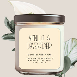 Moderne minimalistische cosmetica kaars verpakking vierkante sticker