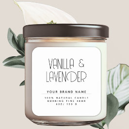 Moderne minimalistische cosmetica kaars verpakking vierkante sticker