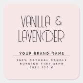 Moderne minimalistische cosmetica kaars verpakking vierkante sticker (Voorkant)