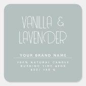Moderne minimalistische cosmetica kaars verpakking vierkante sticker (Voorkant)