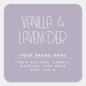 Moderne, minimalistische cosmetische kaars vierkante sticker (Voorkant)