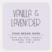 Moderne, minimalistische cosmetische kaars vierkante sticker (Voorkant)