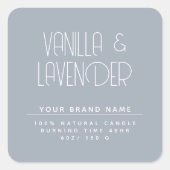 Moderne, minimalistische cosmetische kaars vierkante sticker (Voorkant)