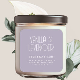 Moderne, minimalistische cosmetische kaars vierkante sticker