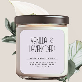 Moderne, minimalistische cosmetische kaars vierkante sticker