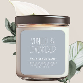 Moderne, minimalistische cosmetische kaars vierkante sticker