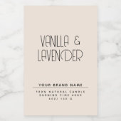 Moderne, minimalistische cosmetische kaars voedselcontainer etiket (Enkel label)