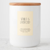 Moderne, minimalistische cosmetische kaars voedselcontainer etiket (Voorkant)