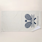 Moderne Minimalistische Country Club Naam Tennis T Strandlaken (Voorkant)