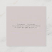 Moderne minimalistische creatieve elegante luxe Sj Vierkante Visitekaartje (Achterkant)