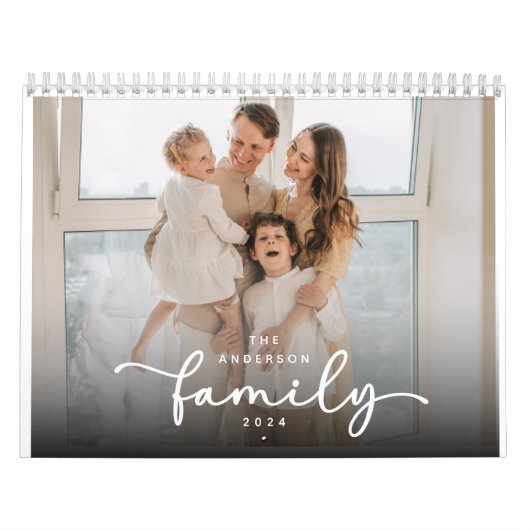 Moderne minimalistische Creëer Uw eigen familie fo Kalender (Hoes)