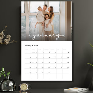 Moderne minimalistische Creëer Uw eigen familie fo Kalender