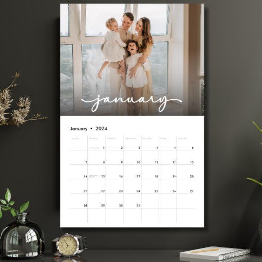 Moderne minimalistische Creëer Uw eigen familie fo Kalender