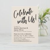 Moderne Minimalistische Crème Vier Ons! Kaart (Staand voorkant)