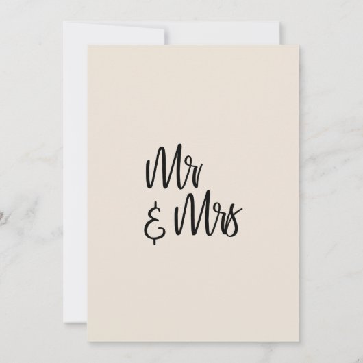 Moderne Minimalistische Crème Vier Ons! Kaart (Achterkant)