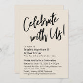 Moderne Minimalistische Crème Vier Ons! Kaart (Voorkant / Achterkant)