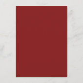 Moderne minimalistische Crimson Red bruiloft recep Menu (Achterkant)