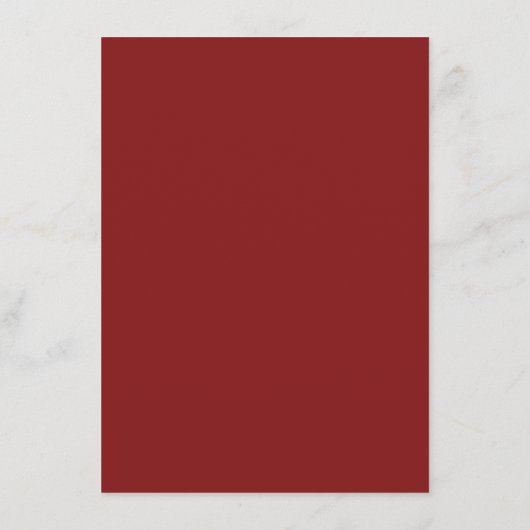 Moderne minimalistische Crimson Red bruiloft recep Menu (Achterkant)