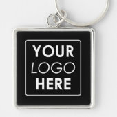 Moderne minimalistische Custom Business Logo Zwart Sleutelhanger (Voorkant)