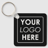 Moderne minimalistische Custom Business Logo Zwart Sleutelhanger (Voorkant)