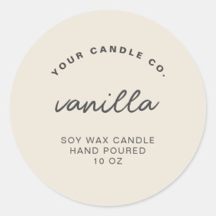 Moderne minimalistische Custom Candle Label