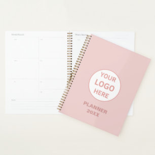 Moderne minimalistische Custom Logo Blush Pink Bus Planner