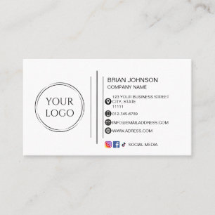 Moderne minimalistische custom logo social media visitekaartje