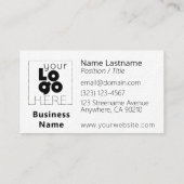 Moderne minimalistische custom Logo witte Visiteka Visitekaartje (Achterkant)