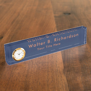 Moderne minimalistische Custom Navy Blue Naambordje