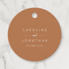 Moderne minimalistische Custom Wedding Terracotta Bedankjes Labels