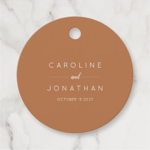 Moderne minimalistische Custom Wedding Terracotta Bedankjes Labels