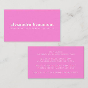 Moderne Minimalistische Cute Meisjesachtige Roze V Visitekaartje