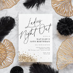 Moderne minimalistische dames avond uit verjaardag kaart<br><div class="desc">Vier het met deze witte en zwarte moderne verjaardagsuitnodigingen. Deze Ladies Night Out Birthday Invitation kan worden aangepast met uw eigen gegevens. Kies ervoor om ze te laten printen,  te ontvangen als digitale download of beide!</div>