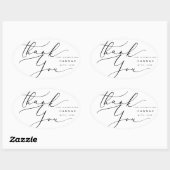 Moderne Minimalistische Dank je wel Bruidsdouche Ovale Sticker (Vel)