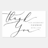Moderne Minimalistische Dank je wel Bruidsdouche  Rechthoekige Sticker (Voorkant)