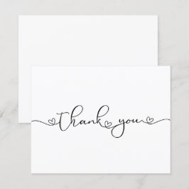 Moderne Minimalistische Dank U Hart Aangepaste Kaa Bedankkaart