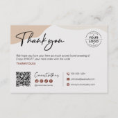 Moderne minimalistische dank u korting QR-code Log Bedankkaart (Voorkant)