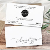 Moderne minimalistische dank u script kleine brand visitekaartje