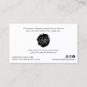 Moderne minimalistische dank u script kleine brand visitekaartje (Achterkant)